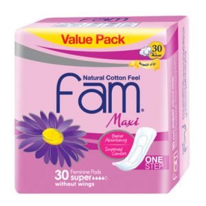 Fam - One Step Maxi Thick Non-Wings Super Sanitary Pads 30 pcs