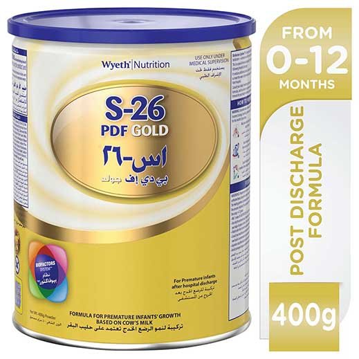 اس26 - جولد حليب أطفال بي دي اف من 0-12شهر 400 جم اس26 - جولد حليب أطفال بي دي اف من 0-12شهر 400 جم