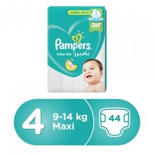 Pampers - Baby-Dry Diapers, Size 4, Maxi, 9-14kg, Carry Pack, 44 Count