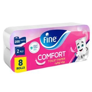 فاين – رول تنشيف للتواليت كومفرت 200 منديل 2 طبقة ( 8 رول )