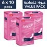 Lady Soft Pads Regular Value Pack 6 x 10 Pieces